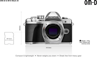 Olympus OM-D E-M10 Mark III Compact System  Body Silver Image