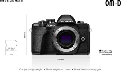 Olympus OM-D E-M10 Mark III Compact System  Body Black Image