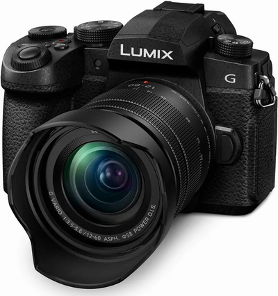 Panasonic LUMIX G95 20.3 Megapixel Mirrorless , 12-60mm F3.5-5.6 Micro Four Thirds Lens, 5-Axis Dual I.S. 2, 4K 24p 30p Video, Pre-installed V-Log L, 3” Flip-out Touchscreen - DC-G95MK (Black) Image