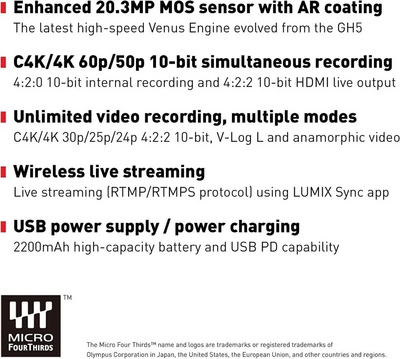 Panasonic LUMIX GH5M2, Mirrorless  with Live Streaming, Leica Lens Image