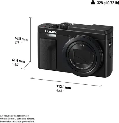 Panasonic PANASONIC LUMIX ZS80 20.3MP Digital , 30x 24-720mm Travel Zoom Lens, 4K Video, Optical Image Stabilizer and 3.0-inch Display – Point & Shoot  with Leica Lens - DC-ZS80K (Black) Image