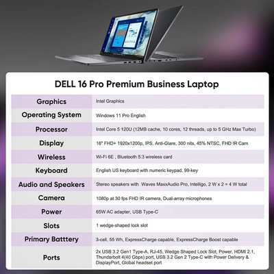 Dell Pro 16 Business Laptop Image