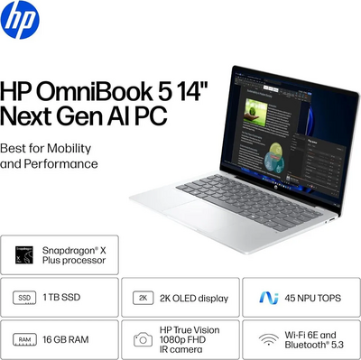 HP OmniBook 5 14 inch Laptop Next Gen AI PC 14-he0099nr Image