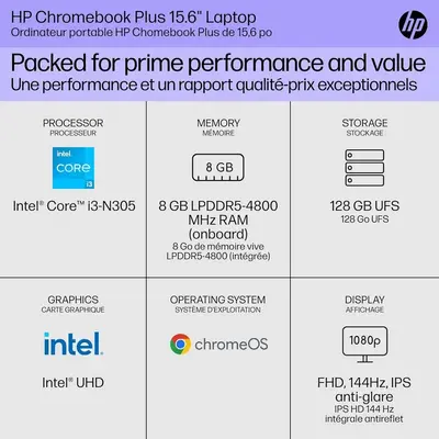 HP Chromebook Plus 15.6 inch 15a-nb0003ca Image