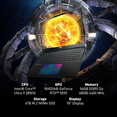 MSI Titan 18 HX AI A2XWJG-614US Image