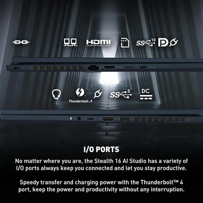 MSI Stealth 16 AI Studio A1VGG-036US Image