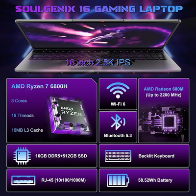 Soulgenix 16 inch Ryzen 7 Laptop Image