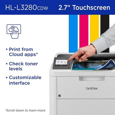 Brother New MFCL3280CDW Adds: 2.7" Touchscreen Display Image