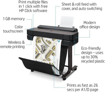 HP DesignJet DesignJet T650 36-inch with 2-year Warranty Image