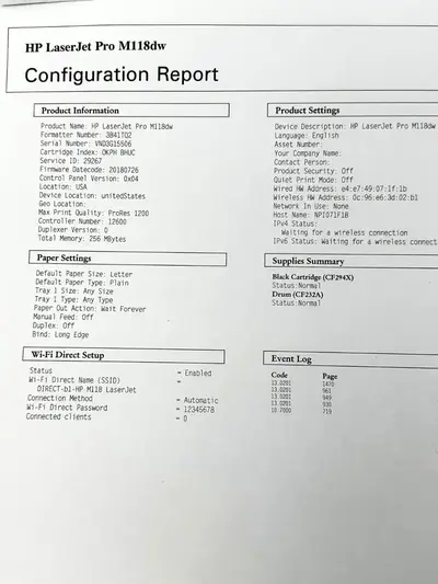 HP LaserJet Pro M118dw Image