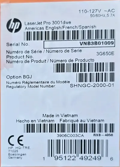 HP 3001dwe Image