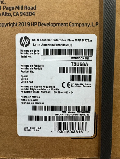 HP Color laserjet enterprise flow mfp m776zs Image