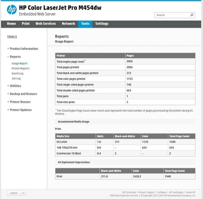 HP Color laserjet pro m454dw Image