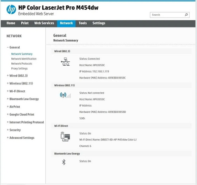 HP Color laserjet pro m454dw Image