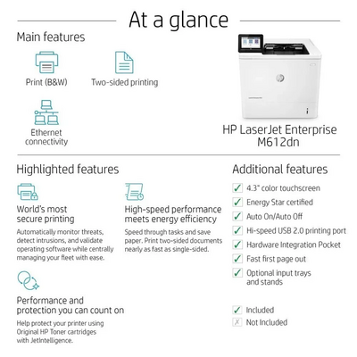 HP Laserjet enterprise m612dn Image