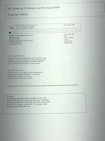 HP Laserjet pro m1212nf Image