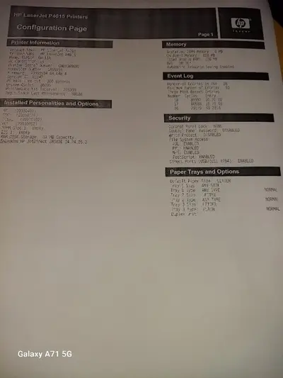 HP Laserjet P4015n Image