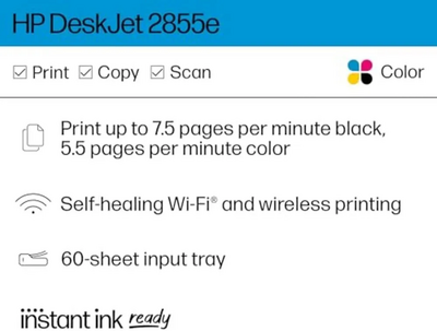 HP DeskJet 2855e All-in-One Printer Image