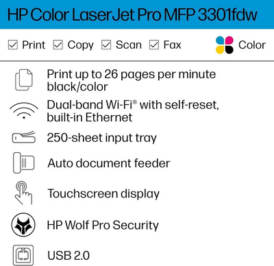 HP Color LaserJet Pro MFP 3301fdw Image