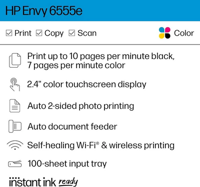 HP Envy 6555e All-in-One Printer Image