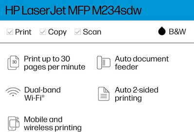 HP M234sdw (Adds Auto Doc Feeder) Image