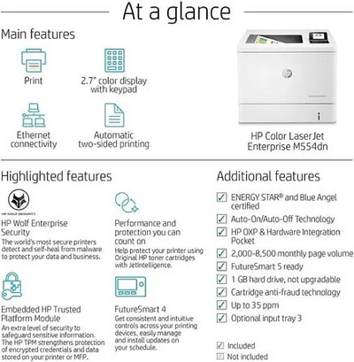HP LaserJet Enterprise M554dn Image
