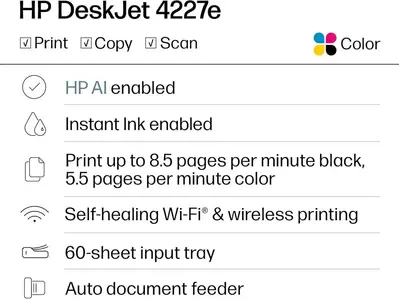 HP DeskJet 4227e All-in-One Printer Image