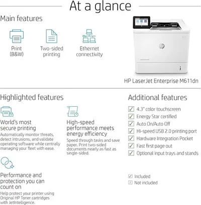HP LaserJet Enterprise M611dn Image