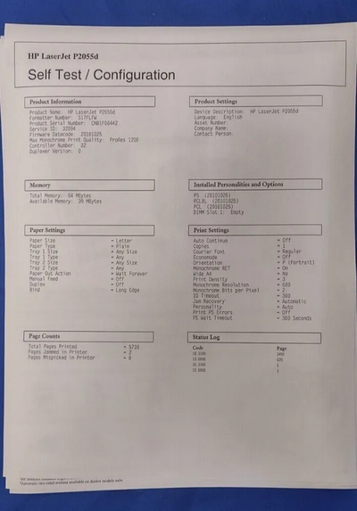 HP LaserJet P2055D Image