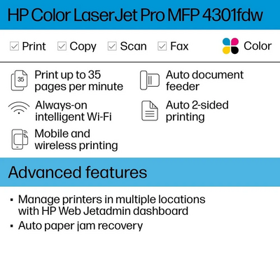 HP Color laserjet pro mfp 4301fdw Image