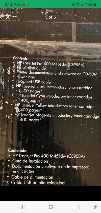 HP LaserJet Pro 400 M451nw Image