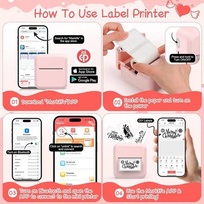 HUIJUTCHEN Label Maker Machine with Tape Image