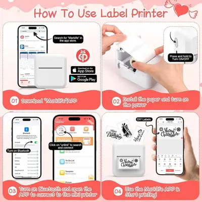 HUIJUTCHEN Label Maker Machine with Tape Image
