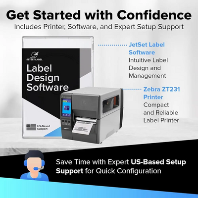 JetSet Label Zebra ZT231 Image