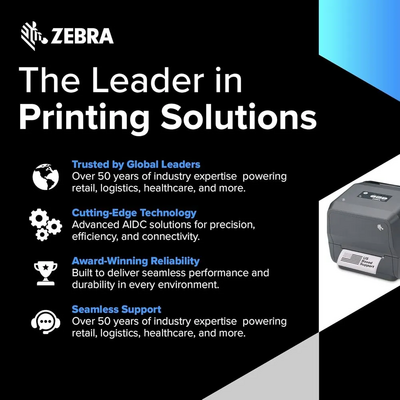 JetSet Label Zebra ZD421 Image
