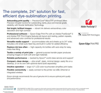 Johnson Plastics Plus SureColor F570 Pro Dye-Sublimation Printer Image