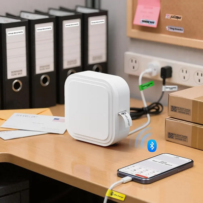 Label maker machine with tape D32 label maker for school home office Image