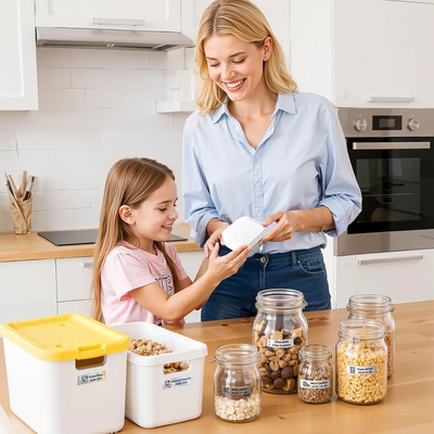 Label maker machine with tape D32 label maker for school home office Image