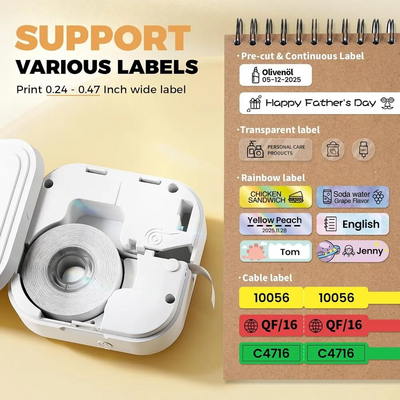 Label maker machine with tape D32 label maker for school home office Image