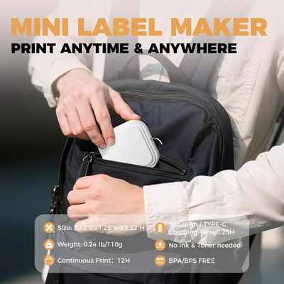 Label maker machine with tape D32 label maker for school home office Image