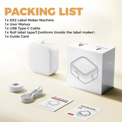 Label maker machine with tape D32 label maker for school home office Image