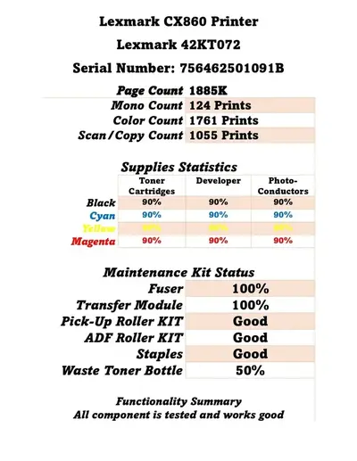 Lexmark CX860dtfe Image