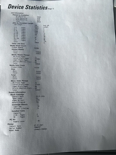 Lexmark E460dn Image