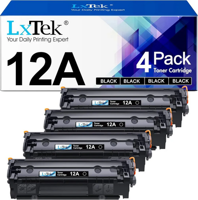 LxTek for Laserjet 1012 toner cartridges 4 black 12a toner cartridges Image