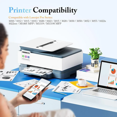 LxTek for Laserjet 1012 toner cartridges 4 black 12a toner cartridges Image