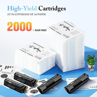 LxTek for Laserjet 1012 toner cartridges 4 black 12a toner cartridges Image