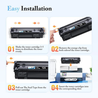 LxTek for Laserjet 1012 toner cartridges 4 black 12a toner cartridges Image