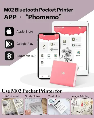 Phomemo M02 pink photo printer Image