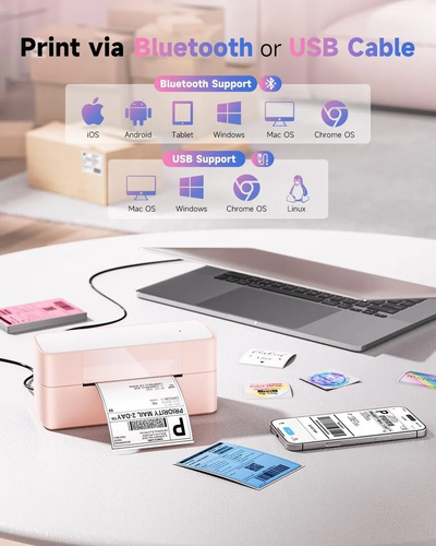 WCZ 245BT Shipping Pink Label Printer Image