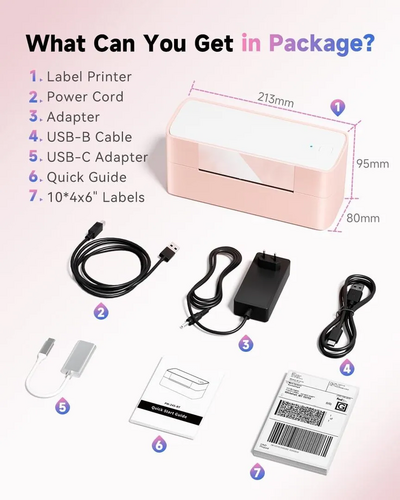 WCZ 245BT Shipping Pink Label Printer Image